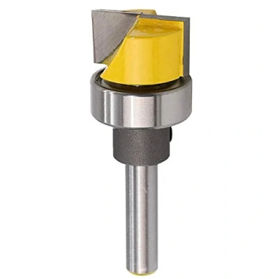Afbeelding van 1/4 inch Schacht Flush Trim Scharnier Mortising Sjabloon Router Bit met Kogellagers Houtbewerking Frees Tool