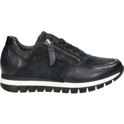 Afbeelding van Gabor Sneakers laag, Dames, Maat: 44, Blue Leer en textiel