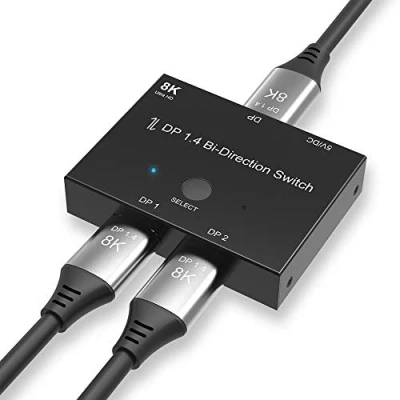 Afbeelding van CABLEDECONN DisplayPort 8K DP 1.4 Switch Bi Direction @30Hz 4K @120Hz Splitter Converter voor meerdere bronnen en displays.