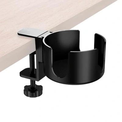 Afbeelding van bekerhouder voor bureau, flessenhouder, tafel, universeel, lekvrije ring, drankhouder, klem, instelbare drinkbekerhouder, clip, roestvrij staal, thuis, 1 stuk