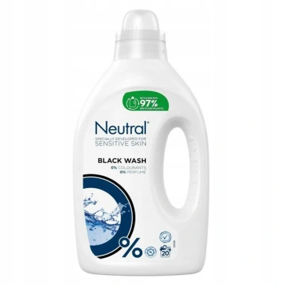 Afbeelding van 6x Neutral Vloeibaar Wasmiddel Zwart 20 Wasbeurten 1 liter