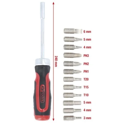 Afbeelding van KS Tools, Schroevendraaiers, 12 in 1 ratelbitschroevendraaier