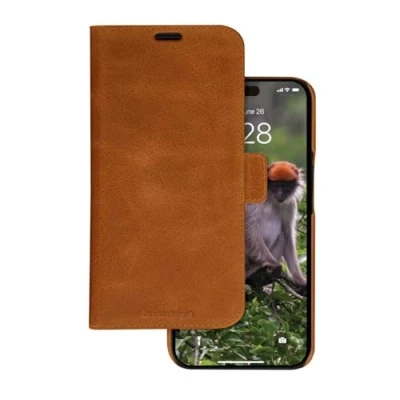 Afbeelding van Apple iPhone 15 Hoesje Echt leder dbramante1928 2 in 1 Case/Bookcase Bruin Telefoonhoesje