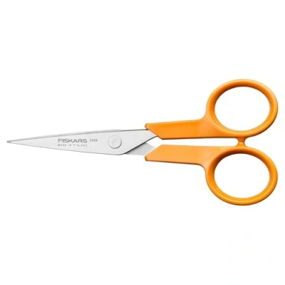 Afbeelding van Fiskars Classic handarbeidschaar, rechts en linkshandig, Totale lengte: 13 cm, Verbeterde ergonomie van de greep, Roestvrijstalen blad/kunststof handgrepen, Oranje, 1075057