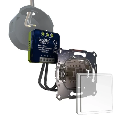 Afbeelding van Merten Schneider led tastdimmer inbouw 0 250W, kleine inbouwdiepte, RLC, ECO DIM.14 + pulsdrukker