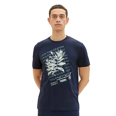 Afbeelding van TOM TAILOR Uomini T shirt 1036983, 10668 Sky Captain Blue, XL