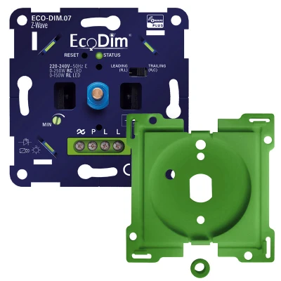 Afbeelding van EcoDim Z Wave led dimmer, ECO DIM.07 Wave, druk/draai, inbouw, Touchlink, 0 250W LED, voor Niko
