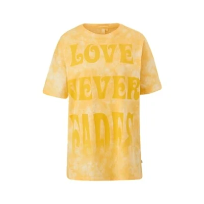 Afbeelding van QS Batik MIT Statement Tshirt print, Dames, Maat: XL, Ecru
