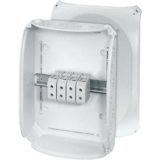 Afbeelding van Hensel enycase kabeldoos 16 50mm2 grijs ral7035 355x255x122mm 4 polig klemmen met 2 klemposities per pool ip66 dk5054g