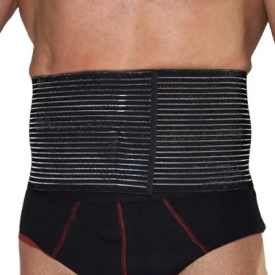 Afbeelding van BODYPERFECT Postpartale buikband na de operatie, uniseks, verlichting van rugpijn, rugsteun buikband, instelbare sluithoogte 16 cm (zwart, XXL)