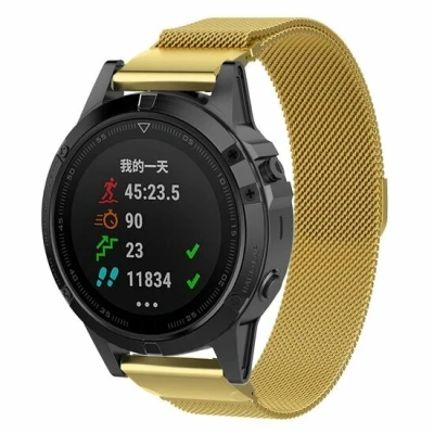Afbeelding van Milanese bandje Goud Garmin Fenix 8 51mm RVS