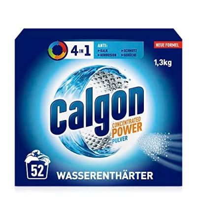 Afbeelding van Calgon 4 in 1 powerpoeder, waterontharder tegen kalkaanslag, vuil en corrosie de wasmachine, voorkomt onaangename geurtjes, x 1,3 kg