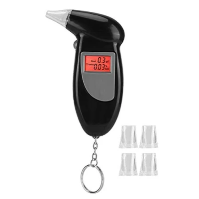 Afbeelding van alcoholtester, draagbaar lcd digitaal display, ademalcoholtester met achtergrondverlichting, nauwkeurige meting, snel reageren