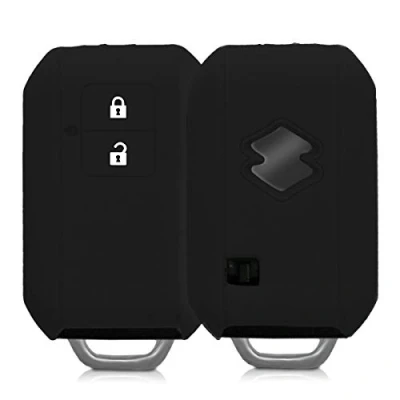 Afbeelding van kwmobile autosleutel hoesje geschikt voor Suzuki 2 knops Keyless Go hoes TPU behuizing Beschermende auto sleutel case Sleuteletui in zwart