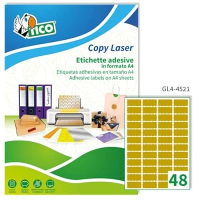 Afbeelding van Tico 947890 etiketten, gesatineerd papier, goudkleurig, 100 stuks