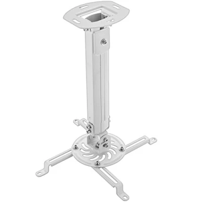 Afbeelding van deleyCON Universele Projectorbeugel Plafondbeugel + 15 Kantelbaar 360 Draaibaar tot 13,5 kg in Hoogte Verstelbaar 380 mm 580 Kabelgeleiding Wit