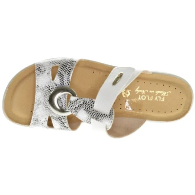 Afbeelding van Witte Geklede Slipper Flyflot Met Velcro maat 42