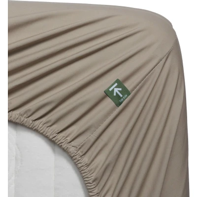 Afbeelding van Beddinghouse Percale katoen Splittopper Hoeslaken 180x220 Zand