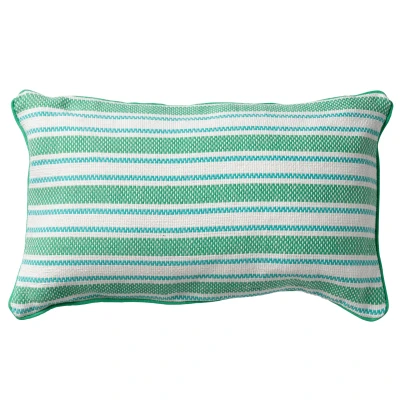 Afbeelding van Dutch Decor STRIPES Sierkussen katoen 30x50 cm Emerald groen streepjes