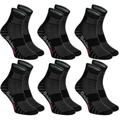 Afbeelding van Rainbow Socks Man Vrouw Kleurrijk Katoenen Sneaker Sportsokken 6 Paar Zwart Maat EU 44 46