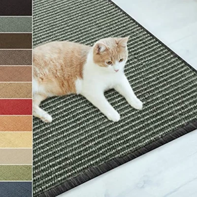 Afbeelding van Floordirekt Sisal krabmat, deurmat, tapijt,sisalmat, sterk &amp; verkrijgbaar in vele kleuren en maten (50 x 50 cm, grijs)