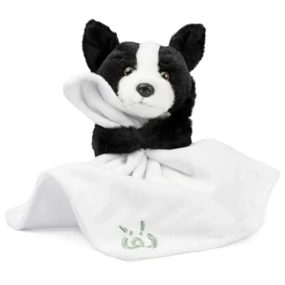 Afbeelding van Living Nature Babybordercollie, knuffeldier, pluche dier, inclusief deken, pluizige en knuffelhond, zacht speelgoed, cadeau voor pasgeborenen baby&#039;s, Naturli milieuvriendelijk