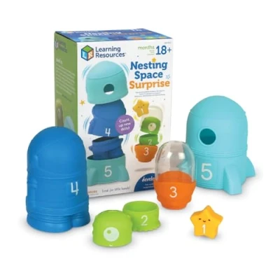 Afbeelding van Learning Resources Nesting Ruimte Verrassing, vanaf 18 maanden, voorschoolse leeractiviteiten, peuterspeelgoed, Montessorispeelgoed, nestingspeelgoed