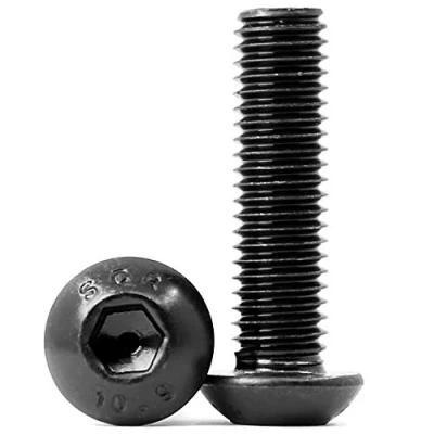 Afbeelding van (60 stuks) M6 x 12 mm lenskopschroeven met binnenzeskant 10,9 graden koolstofstaal binnenzeskantschroeven, volledige schroefdraad, zwart