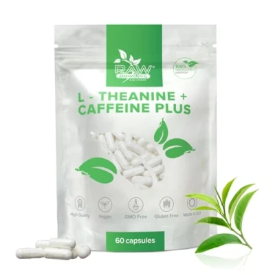Afbeelding van Smooth Energy Plus: 60 L Theanine 250 mg + Cafeïne Capsules 100 Hoge Dosis Gemakkelijk Verteerbare Veganistisch Energie Boost Productiviteit Concentratie Raw Powders