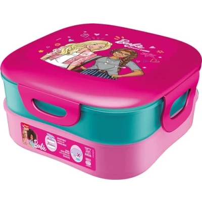 Afbeelding van Maped Picnik Barbie ontbijtbox, 2 modulaire vakken, waarvan 1 waterdicht vak, eenvoudige reiniging in de vaatwasmachine, 1,4 l, officiële licentie