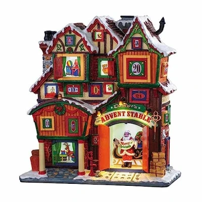 Afbeelding van Lemax Dasher&#039;s Advent Stable B/o (4.5v) Kersthuisjes &amp; Kerstdorpen