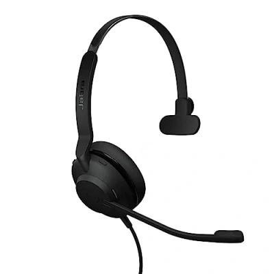 Afbeelding van Jabra Evolve2 30 SE bedrade noise cancelling mono headset met 2 microfoon gesprekstechnologie en USB C kabel werkt alle Unified Communications platforms zoals Zoom Google Meet zwart