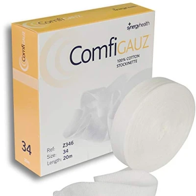 Afbeelding van Comfigauz Size &#039;34&#039; buisvormig natuurlijk katoenen stockinetverband niet uitgerekt (breedte platte diameter) 3,6 cm ideale kinderledematen, volwassen handen, kleine ledematen 20 m lengte (1