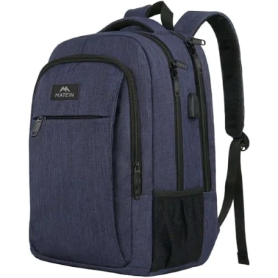 Afbeelding van Schoolrugzak 15,6 inch laptop notebook rugzak schooltassen voor studenten met USB oplaadaansluiting jongens computertassen cadeau school meisjes tieners kinderen marine