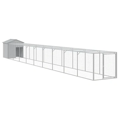 Afbeelding van vidaXL Kippenhok met ren 117x1017x123 cm staal lichtgrijs