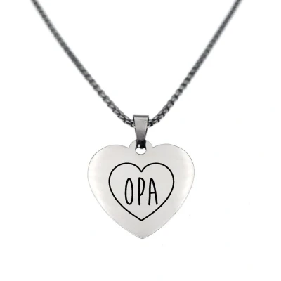 Afbeelding van Ketting RVS Hart Zilver Tante