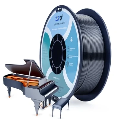 Afbeelding van ZIRO Zijde PLA 1.75mm Filament, 3D Printer Filament van de Serie 1kg, Zilver Zwart