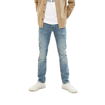 Afbeelding van Tom Tailor Denim Piers Slim Jeans heren 1035509,10127 Tinted Blue Denim,28W / 32L