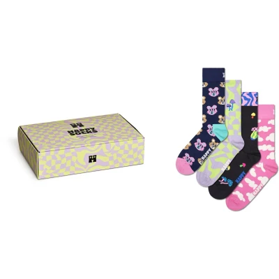 Afbeelding van Happy Socks IN Wonderland GIFT Unisex 4 PACK Sokken, Maat: 41 46, Navy