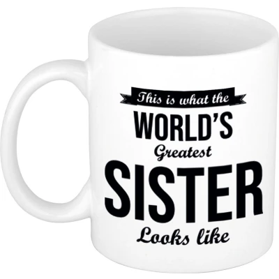Afbeelding van Worlds Greatest Sister cadeau mok / beker 300 ml feest mokken