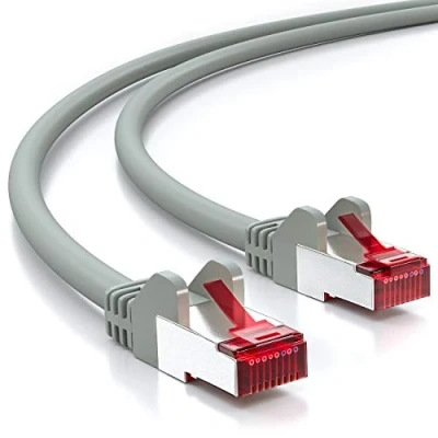 Afbeelding van deleyCON 5m CAT6 Patchkabel S/FTP PIMF Afscherming CAT 6 RJ45 Netwerkkabel Ethernetkabel LAN DSL Switch Router Modem Access Point Patchvelden Grijs