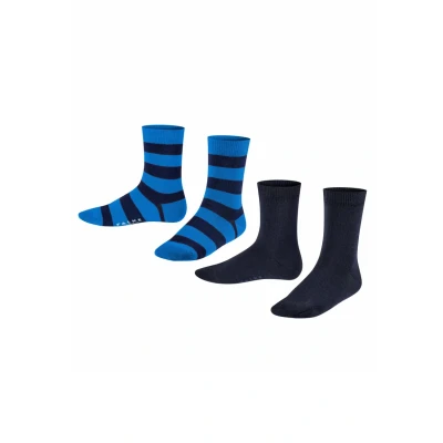 Afbeelding van Falke Happy Stripe 2Pack multipack Sokken voor kinderen, Maat: 23 26, Black