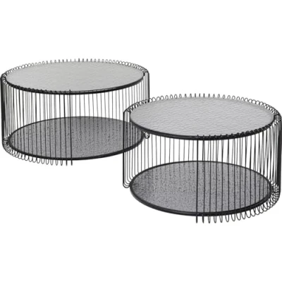 Afbeelding van Kare Salontafel Wire Double Bubble Black (2set)