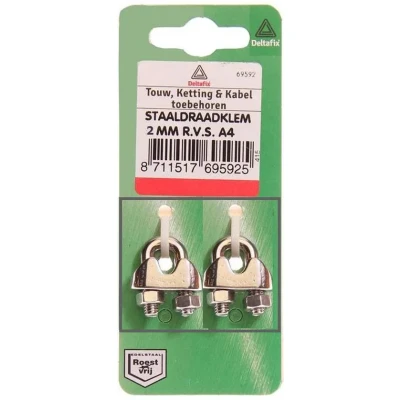 Afbeelding van Staaldraadklem 2mm R.V.S A4