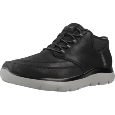 Afbeelding van Skechers Heren Handsfree Slip ins Summits Sneaker, Zwart Suede/Charcoal Trim, 7.5 UK, Suede Houtskool 41.5 EU