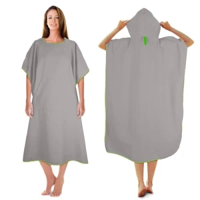 Afbeelding van Kuogas Badponcho Voor Dames En Heren, 117 X 88 cm, Handdoek, Gemaakt Van Microvezel, Ook Als Aankleedhulpje Op Het Strand