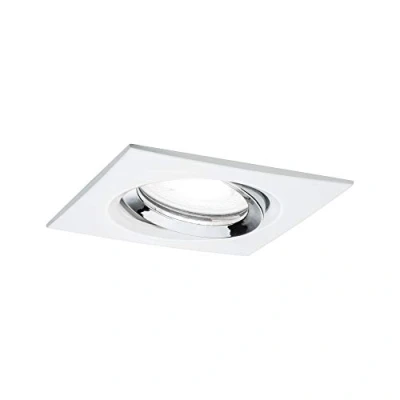 Afbeelding van Paulmann 93674 Nova Plus LED inbouwlamp vierkant zwenkbaar 6W IP65 dimbaar inbouwspot Wit mat, Chroom spot alu zink 4000 K GU10,Wit