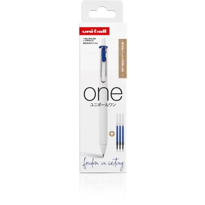 Afbeelding van Uni ball ONE gelroller 0,7 mm blauw, 1 roller + 3 vullingen
