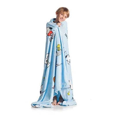 Afbeelding van Kanguru 1123 Snoopy fleecedeken, lichtblauw, 130 cm x 170