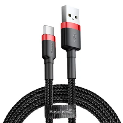 Afbeelding van Baseus Geweven Nylon USB naar C Fast Charge Kabel 0.5M Grijs